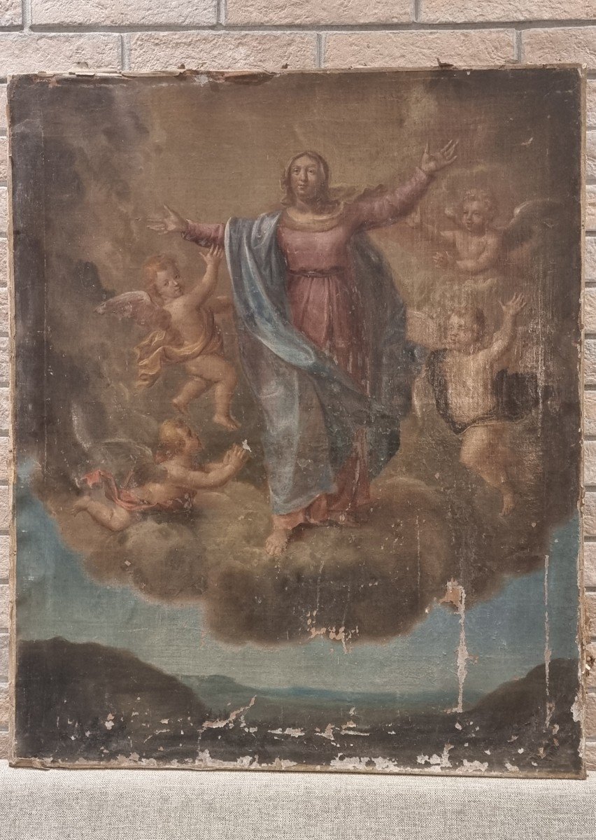 Assumption Of The Virgin, Oil On Canvas, Eighteenth Century