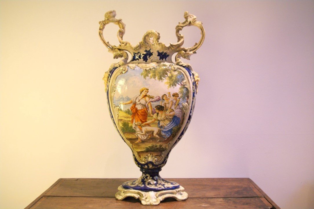 Large Neapolitan Majolica Pottery