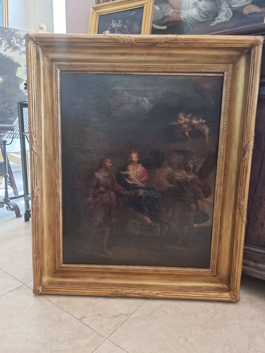 The Flight Into Egypt, Oil On Canvas, 17th Century