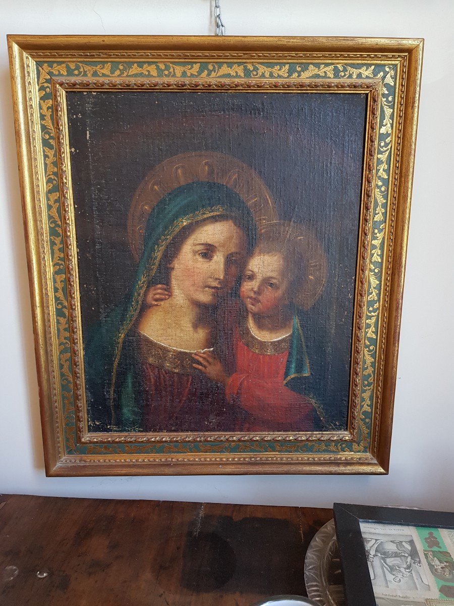 Madonna With Child, Oil On Canvas, Period '700-photo-4