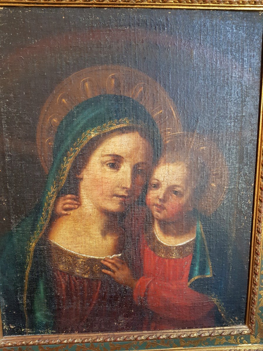Madonna With Child, Oil On Canvas, Period '700-photo-5