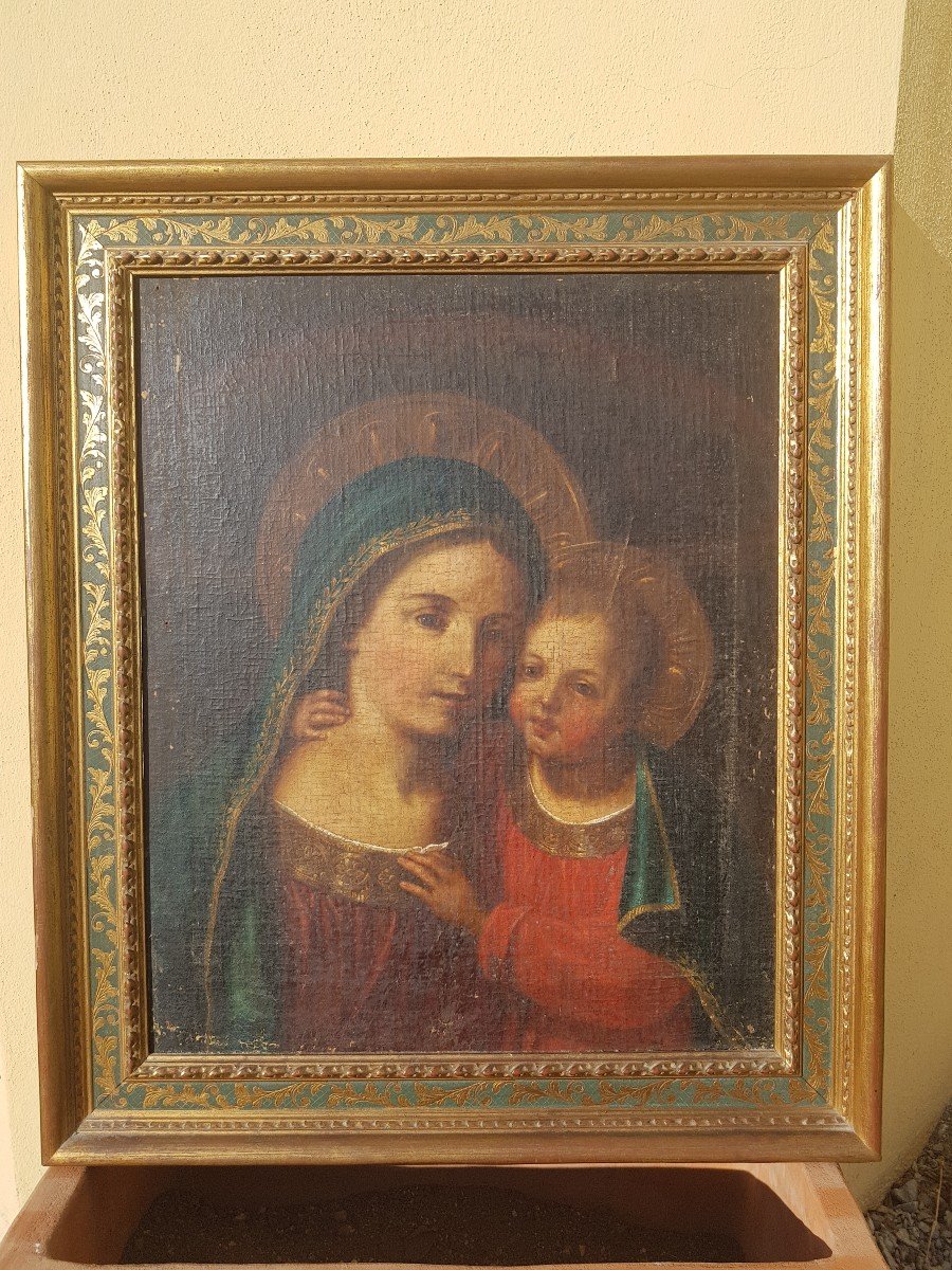Madonna With Child, Oil On Canvas, Period '700