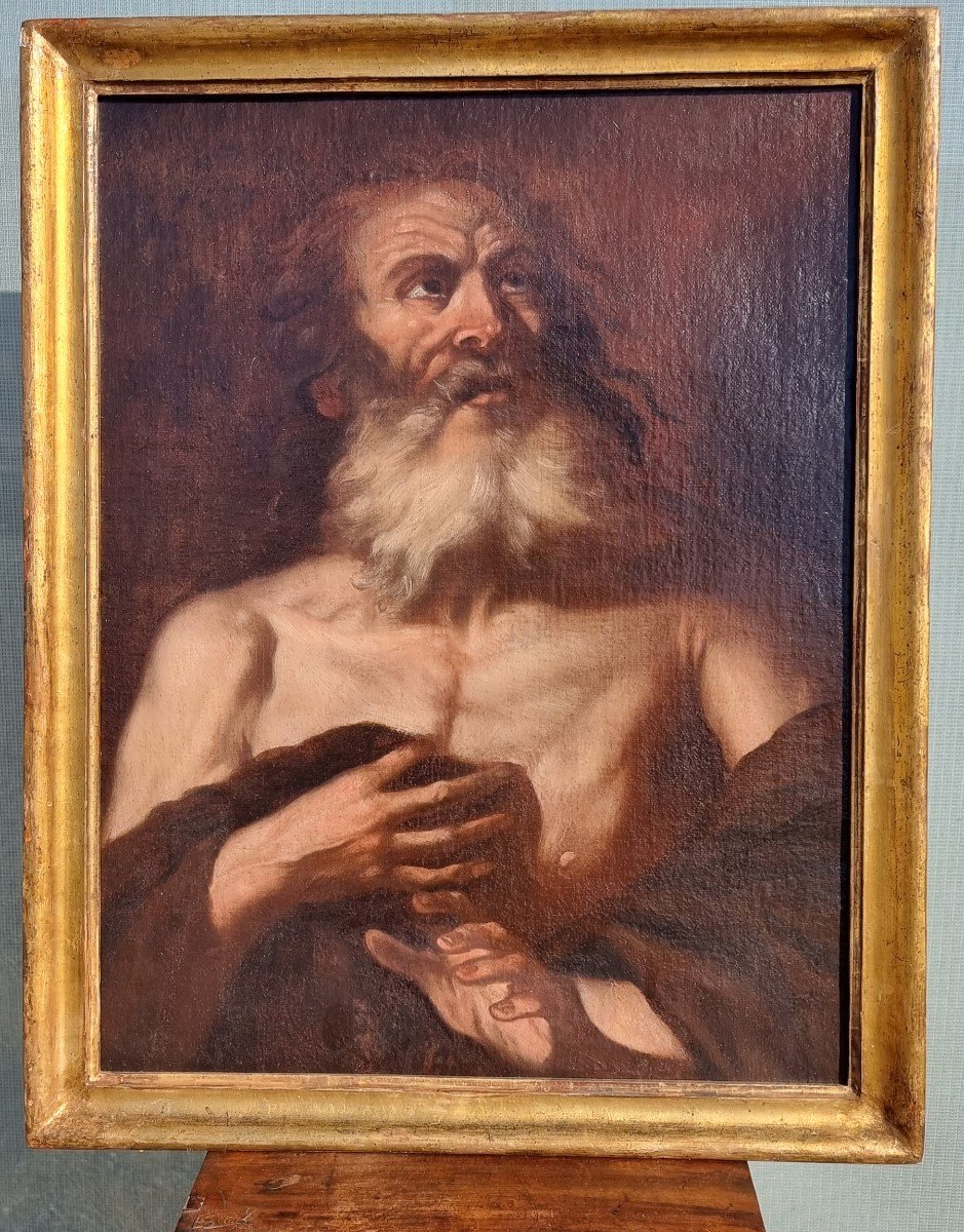 Oil On Canvas Representing A Male Character, Late 17th Century Early 18th Century-photo-2