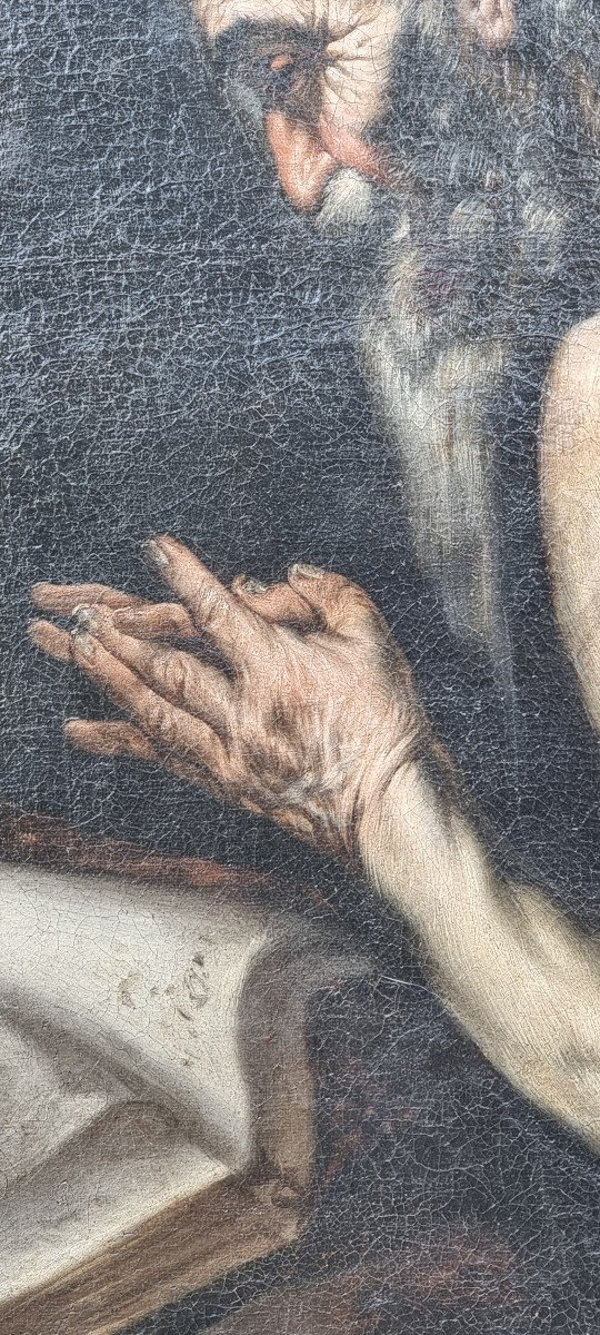 Saint Jerome, Oil On Canvas, 17th Century-photo-2