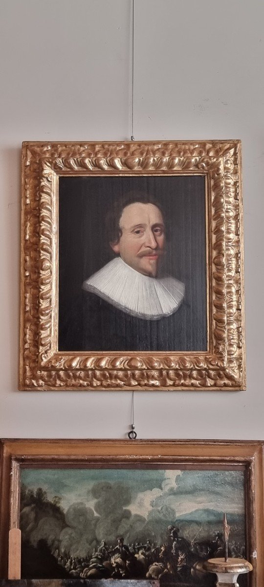 Portrait d'Un Noble, Huile Sur Bois , XVIIe Siècle