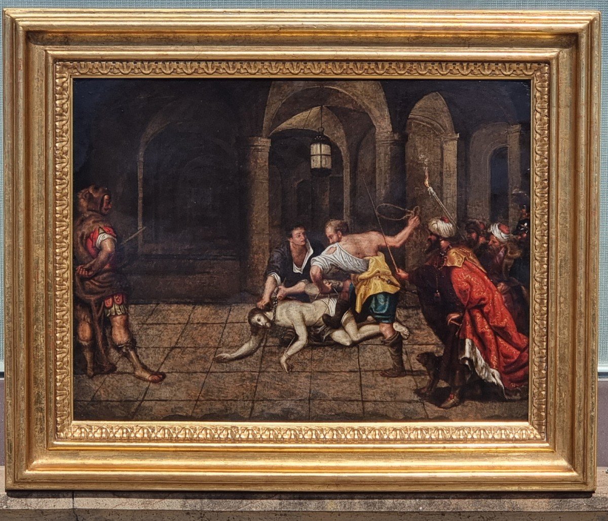 The Flagellation Of Christ, Oil On Copper, Period '500