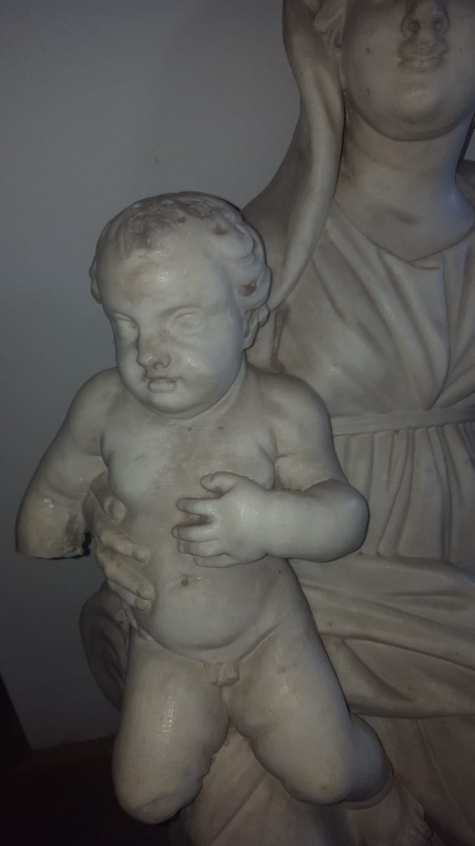 Sculpture En Marbre De Carrare, XVIIIe Siècle-photo-1