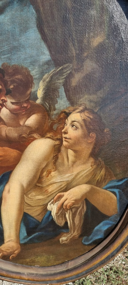 Mythological Scene, Oil On Oval Canvas, Late 17th-early 18th Century-photo-6