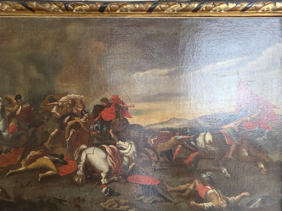 Bataille, Huile sur toile, XVIIIe siècle-photo-3