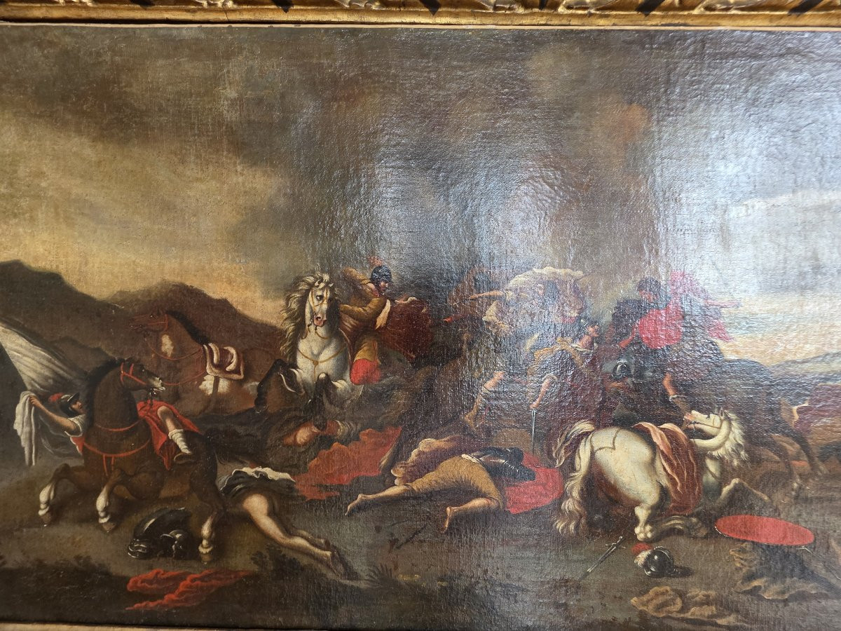Bataille, Huile sur toile, XVIIIe siècle-photo-4