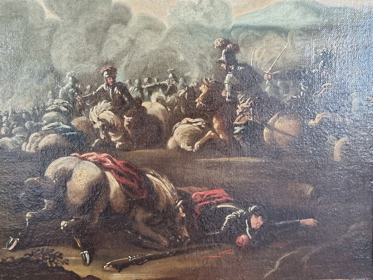Battle, Oil On Canvas, 17th Century-photo-4