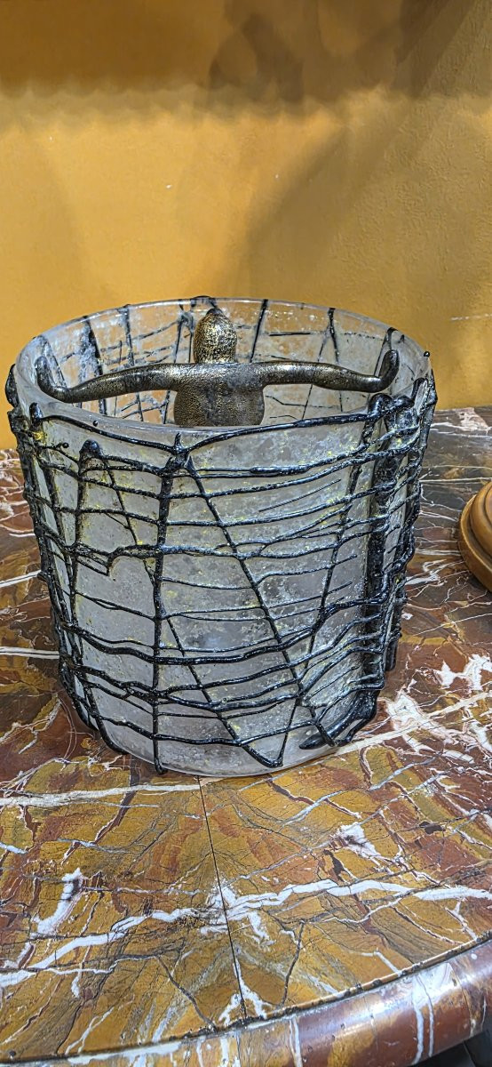 Murano Glass Vase, Signed-photo-2