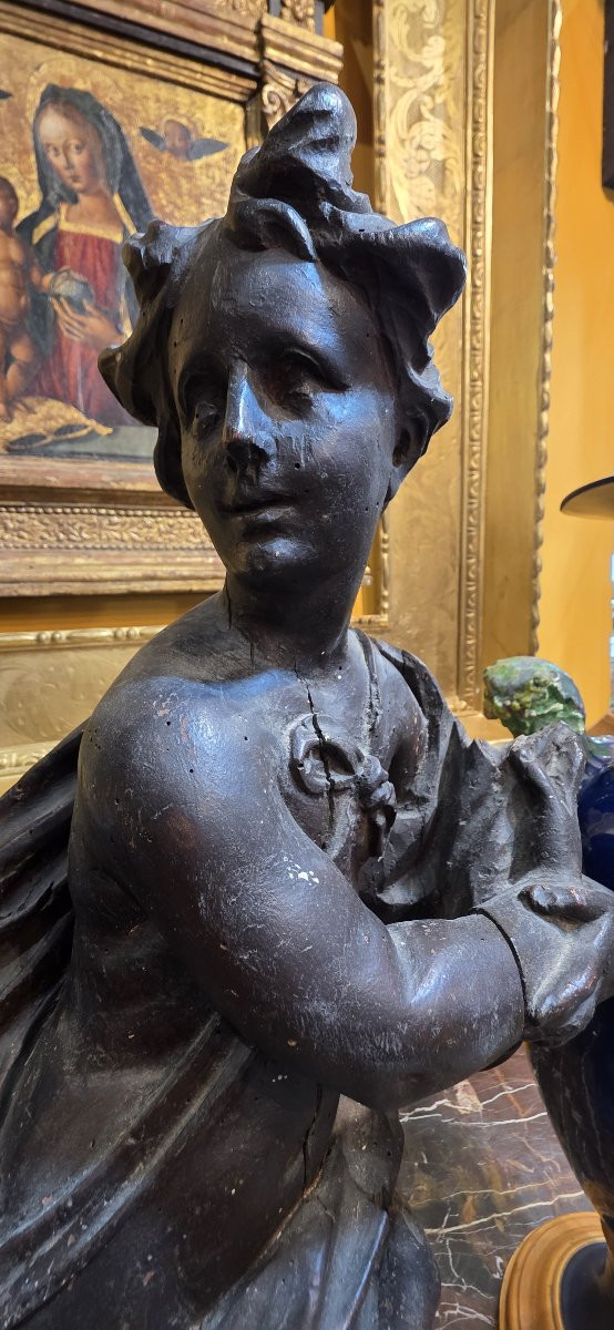 Wooden Sculpture Depicting A Female Figure-photo-4