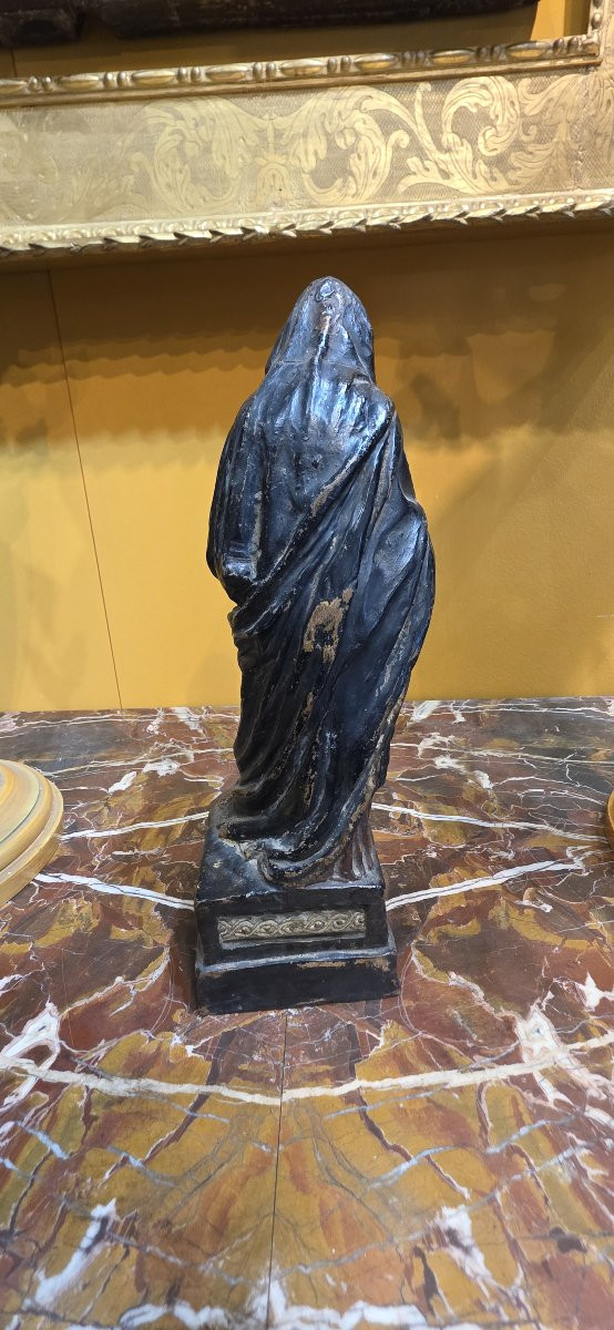 Madone En Terre Cuite, 18th Century-photo-3