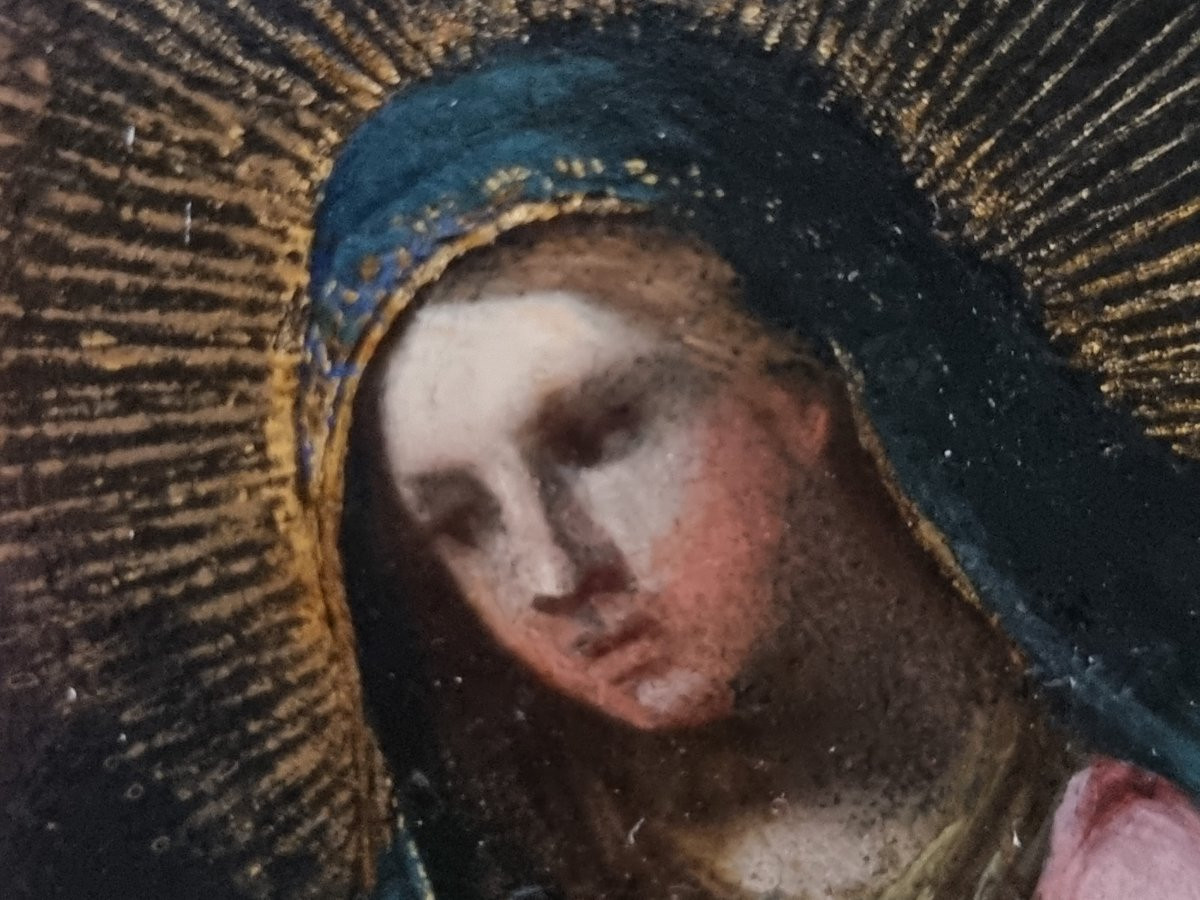 Alessandro Turchi, The Annunciation, Oil On Slate, 1500s-photo-1