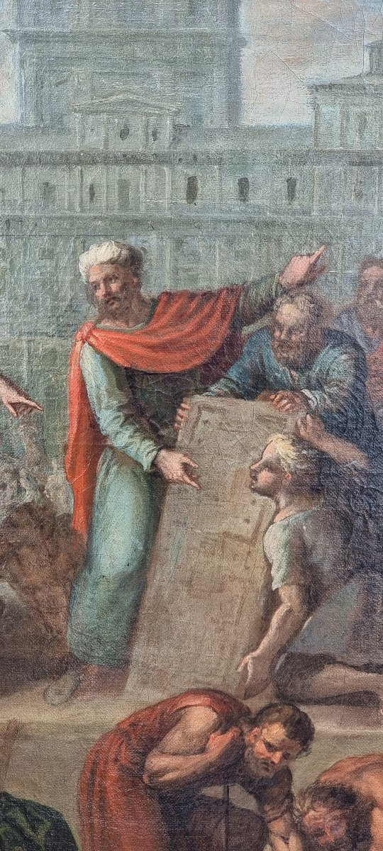 Laying Of The Foundation Stone, Oil On Canvas, Early 18th Century-photo-5