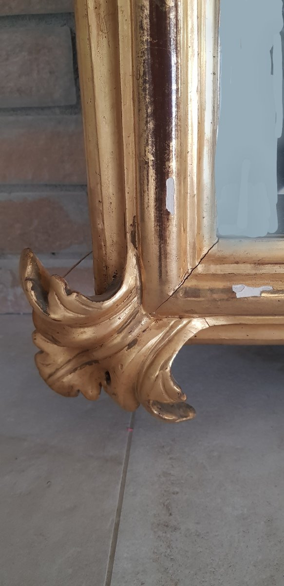 Gilded And Carved Mirror - 1800s Period-photo-2
