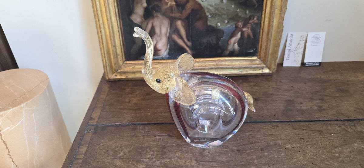 Murano Glass Sculpture Depicting An Elephant-photo-3