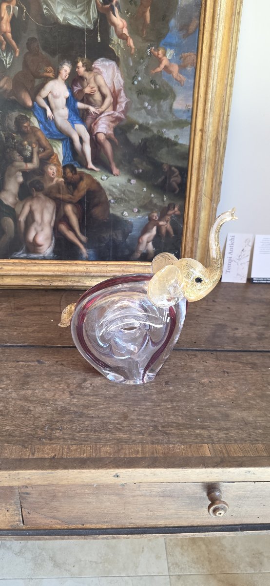 Murano Glass Sculpture Depicting An Elephant