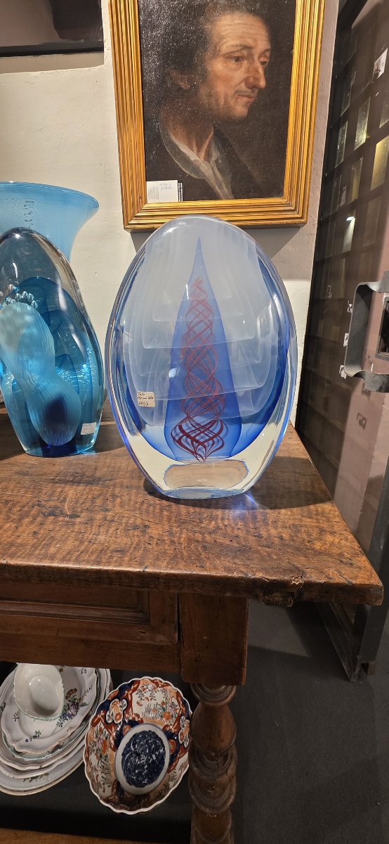 Sculpture ovale en verre de Murano - Toso Vetri d'Arte - Années 1960/1970-photo-2