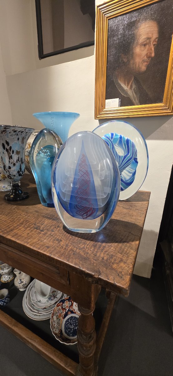 Sculpture ovale en verre de Murano - Toso Vetri d'Arte - Années 1960/1970-photo-3