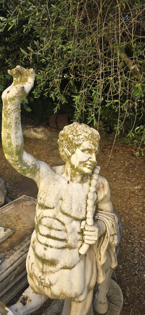 Rare paire de centaures en marbre de Carrare-photo-2