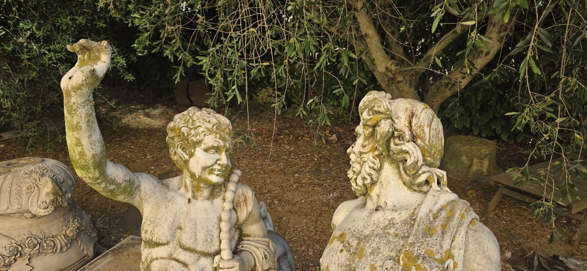 Rare paire de centaures en marbre de Carrare-photo-3
