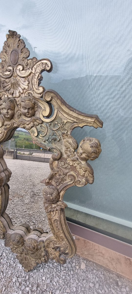Silver-plated Mirror, 18th Century-photo-3