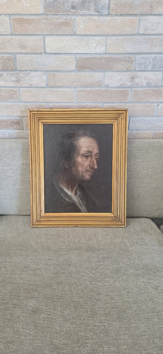 Portrait Of A Philosopher In Profile - Attributed To Antonio Amorosi (1660–1738) - Oil On Canvas, 17th Century-photo-2