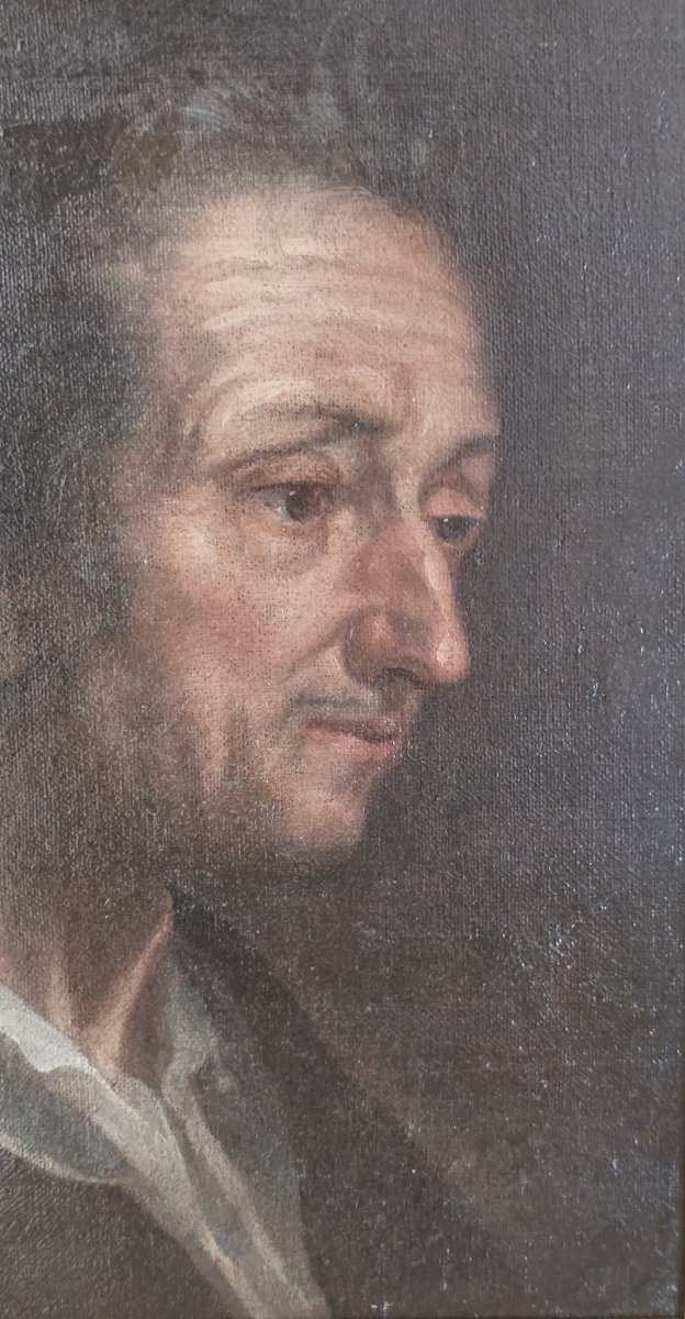 Portrait Of A Philosopher In Profile - Attributed To Antonio Amorosi (1660–1738) - Oil On Canvas, 17th Century-photo-3