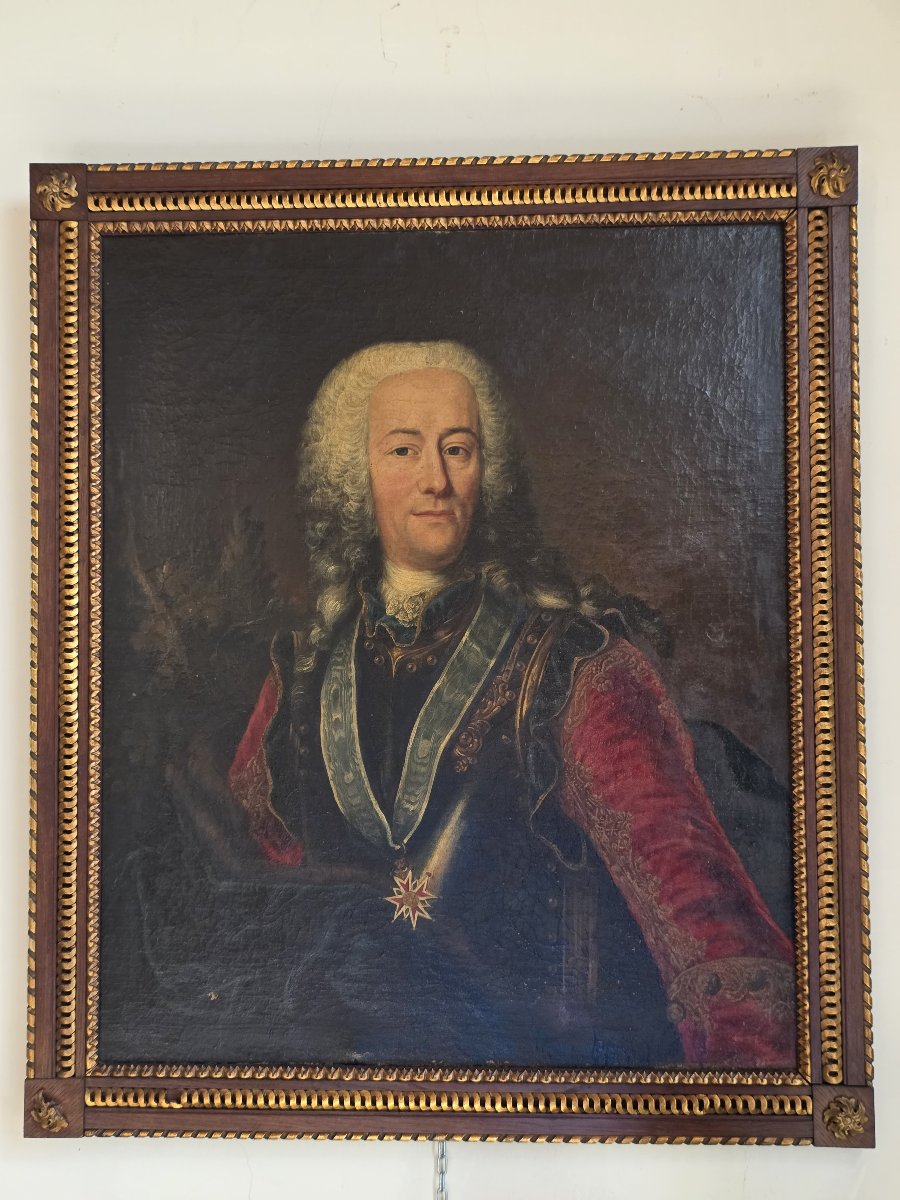 Portrait du landgrave Ernst Ludwig de Hesse,Huile sur toile, XVIIIe siècle-photo-2