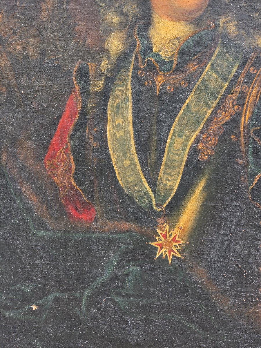 Portrait du landgrave Ernst Ludwig de Hesse,Huile sur toile, XVIIIe siècle-photo-3
