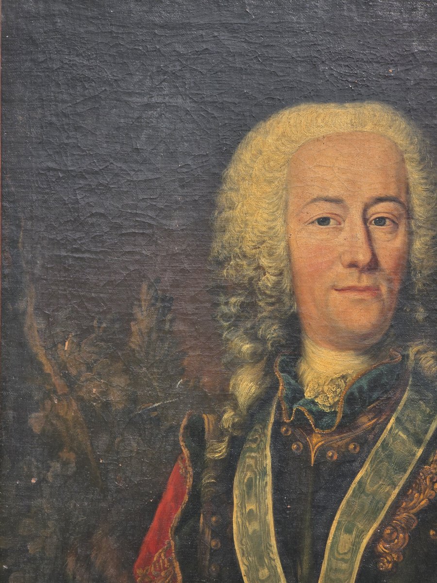 Portrait du landgrave Ernst Ludwig de Hesse,Huile sur toile, XVIIIe siècle-photo-4