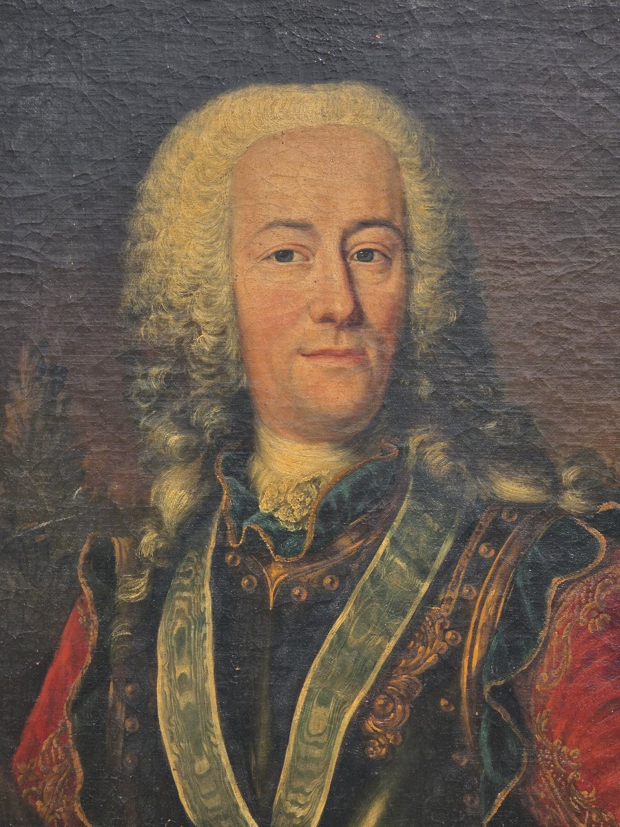 Portrait du landgrave Ernst Ludwig de Hesse,Huile sur toile, XVIIIe siècle-photo-1