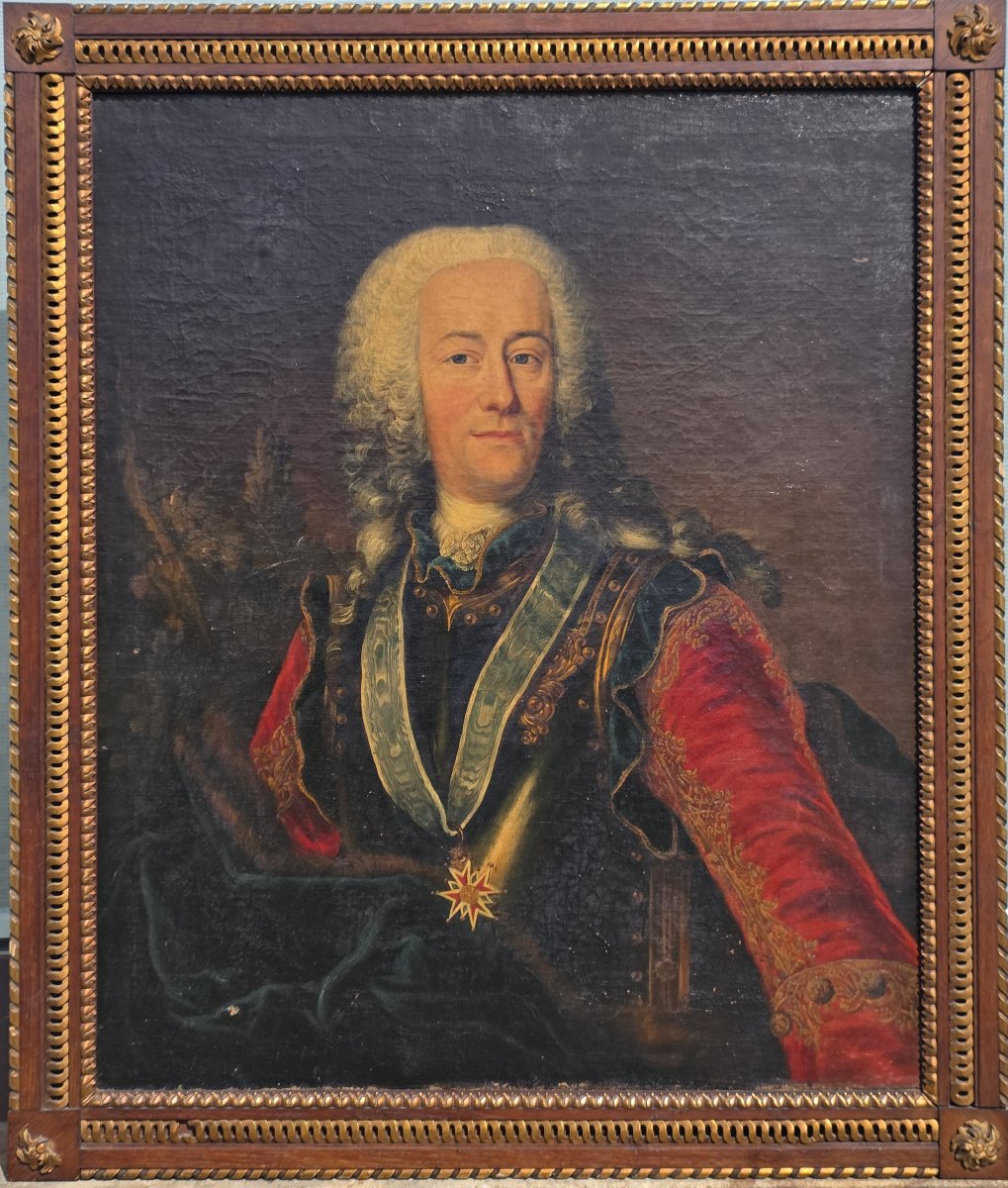 Portrait du landgrave Ernst Ludwig de Hesse,Huile sur toile, XVIIIe siècle-photo-4