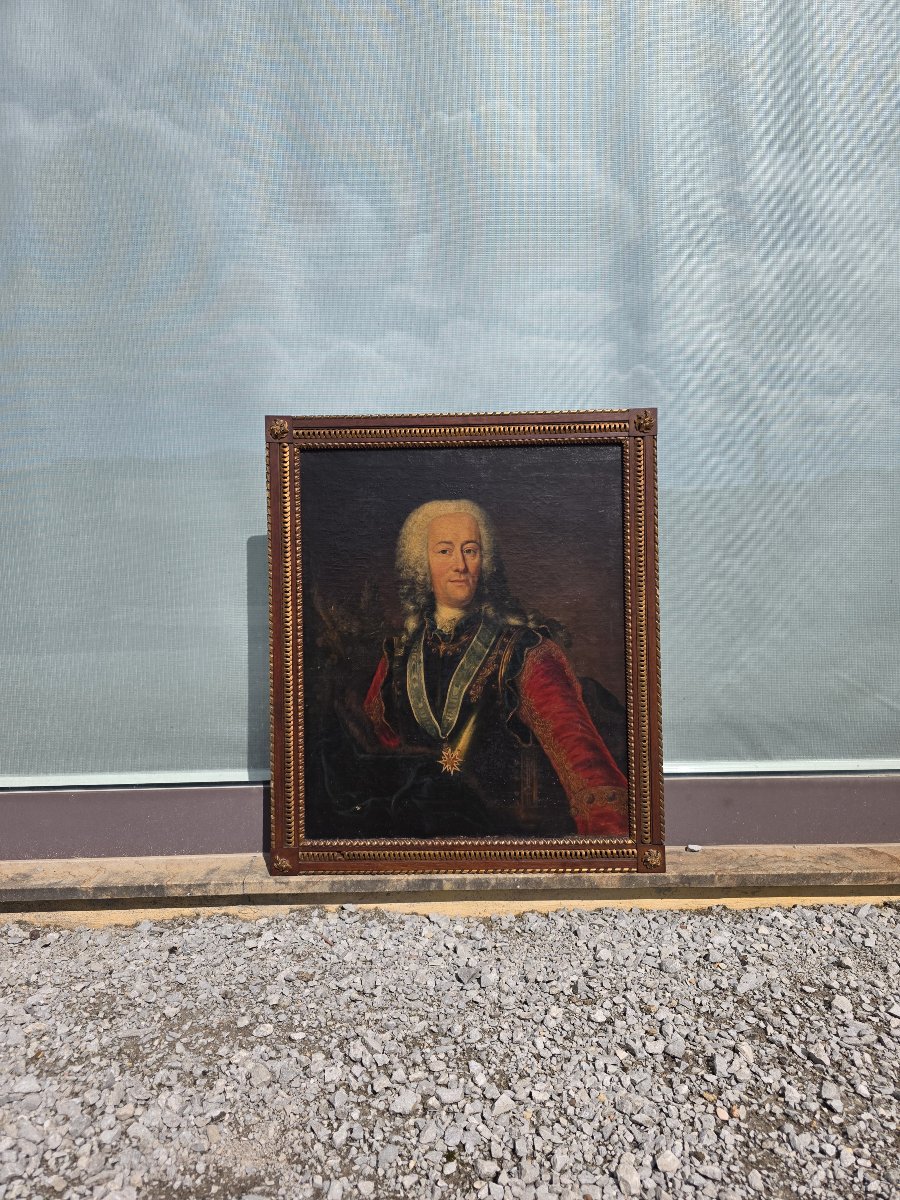 Portrait du landgrave Ernst Ludwig de Hesse,Huile sur toile, XVIIIe siècle-photo-6