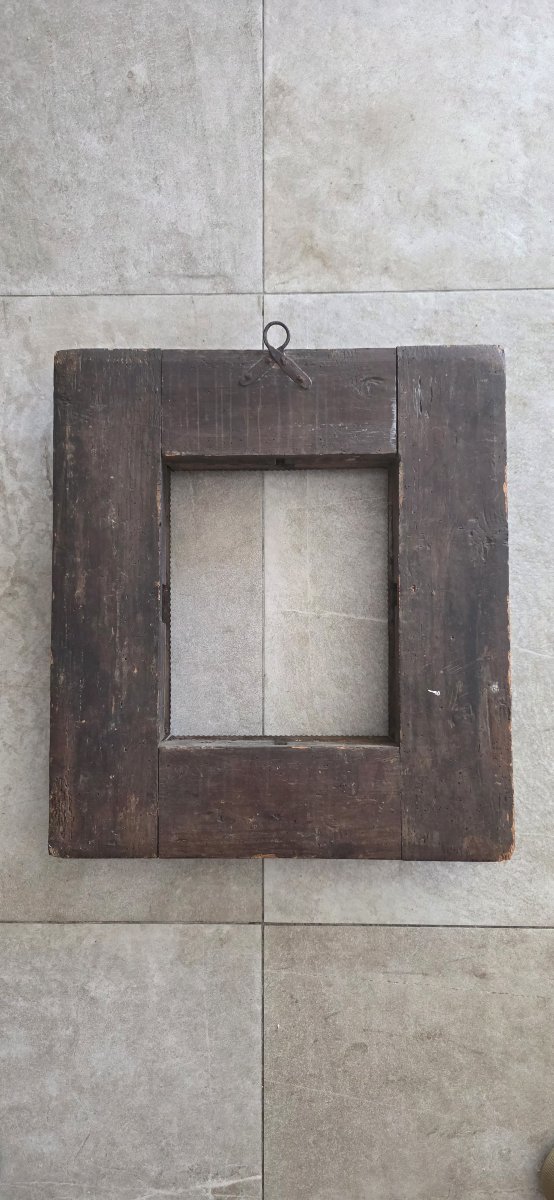 Cadre guilloché ébonisé et doré du XVIIe siècle-photo-4