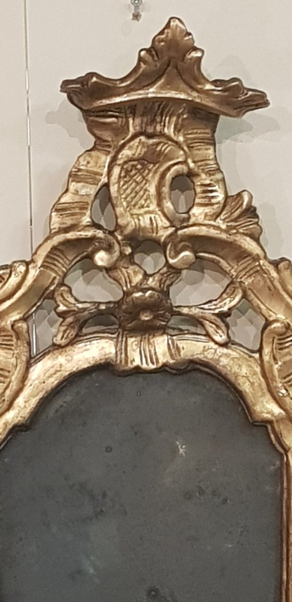 Louis XIV Period Mirror With La Feuille d'Or-photo-4