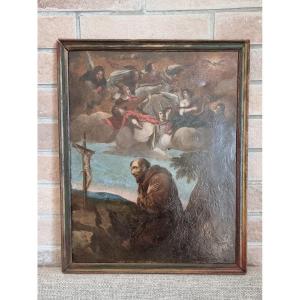 Oil On Copper Representative Saint Francis, Period 'end' 500 Early '600