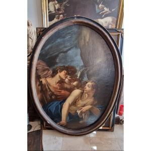 Mythological Scene, Oil On Oval Canvas, Late 17th-early 18th Century