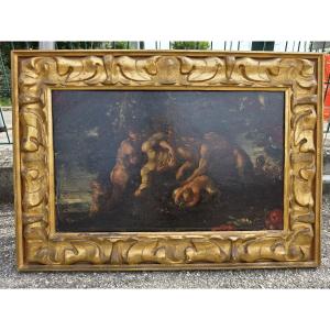 Satyres, huile sur toile, XVIIe siècle