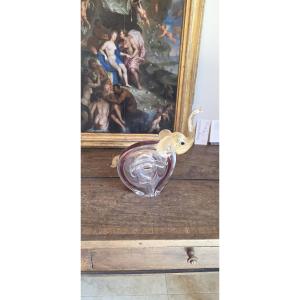 Sculpture en verre de Murano représentant un éléphant