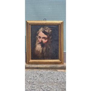 Oil On Canvas Depicting The Face Of An Elderly Man, 17th Century
