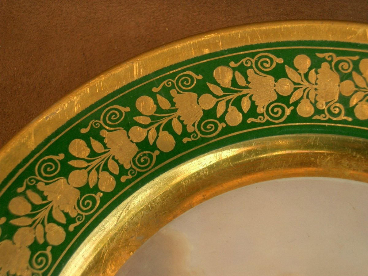 Assiette En Porcelaine De Fontainebleau Baruch Weil La Mosquée De Constantinople XIXe Siècle-photo-4
