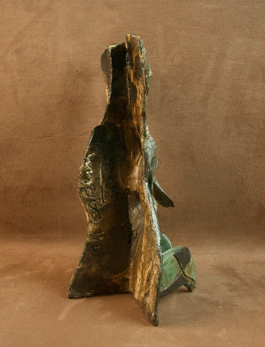 Anthropomorphic Ceramic Sculpture By Michel Carlin (1935-2017) -photo-3