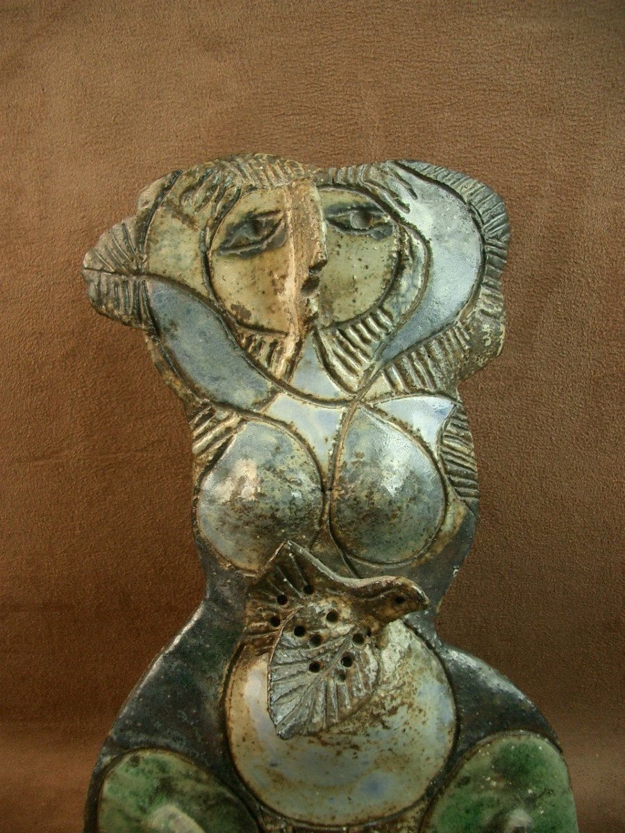 Anthropomorphic Ceramic Sculpture By Michel Carlin (1935-2017) -photo-6