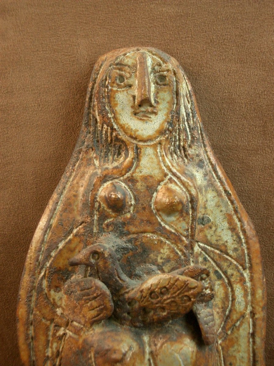 Sculpture Anthropomorphe En Céramique Par Michel Carlin (1935-2017) -photo-2