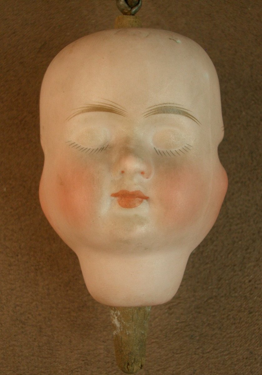 Tête De Poupée En Porcelaine 3 Faces Pivotantes Carl Bergner Vers 1920-photo-1
