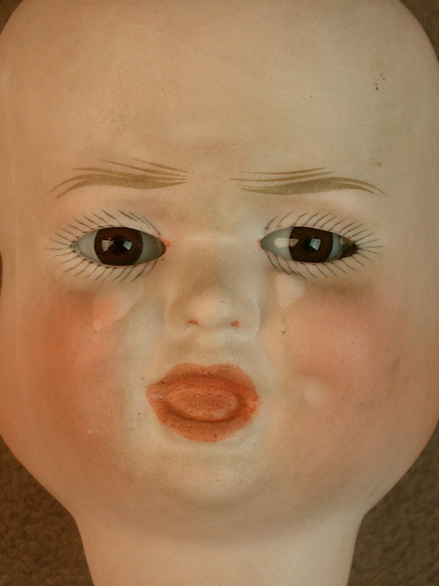Tête De Poupée En Porcelaine 3 Faces Pivotantes Carl Bergner Vers 1920-photo-2