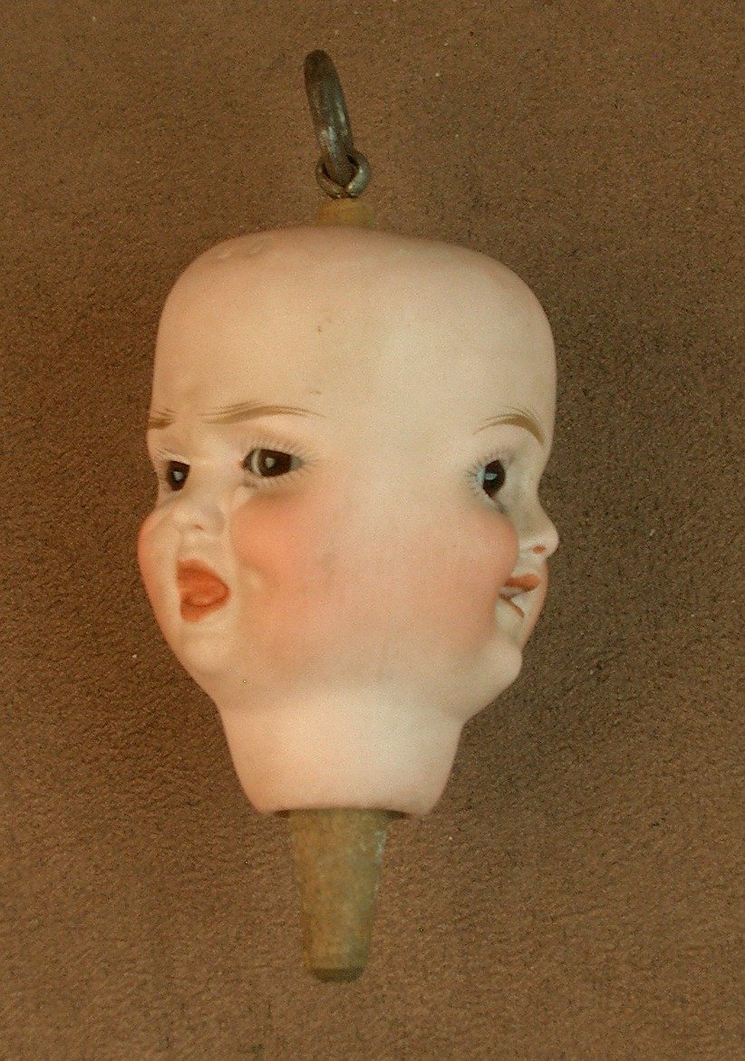 Tête De Poupée En Porcelaine 3 Faces Pivotantes Carl Bergner Vers 1920-photo-5